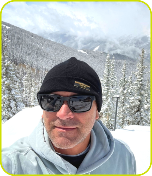 Craig on a snow-covered mountain